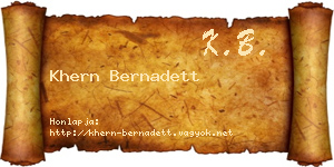 Khern Bernadett névjegykártya