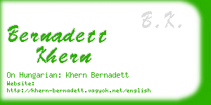 bernadett khern business card